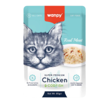 Wanpy Wet Cat Food Chicken and codfish for All Cats