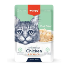 Wanpy Wet Cat Food Real Meat Fillet in Jelly Chicken & Scallop
