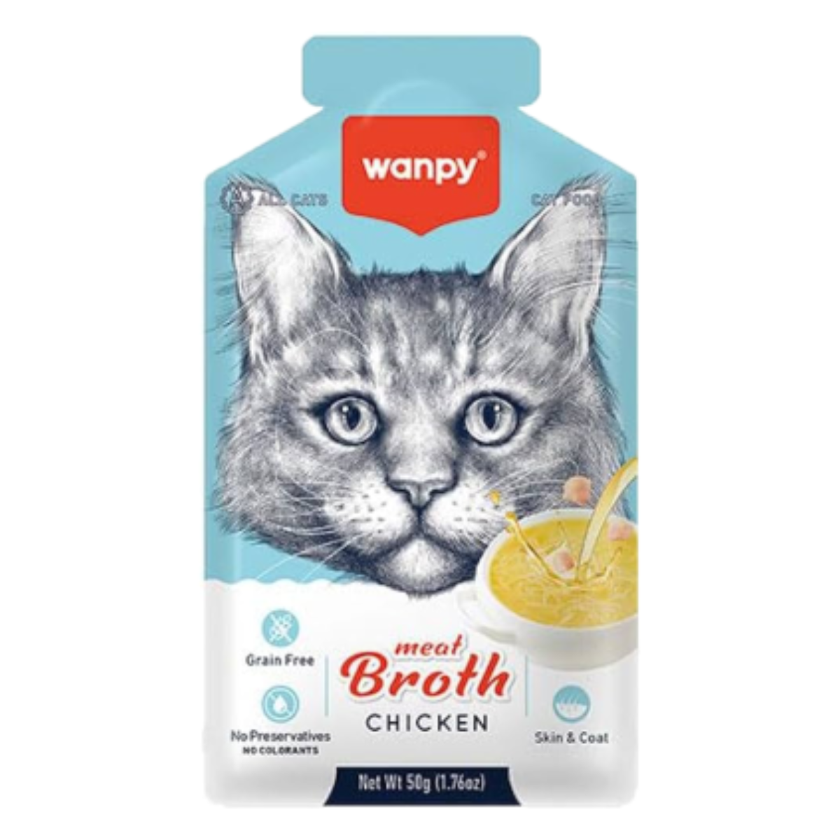 Wanpy Cat Pouch Meat Broth Chicken 50gm