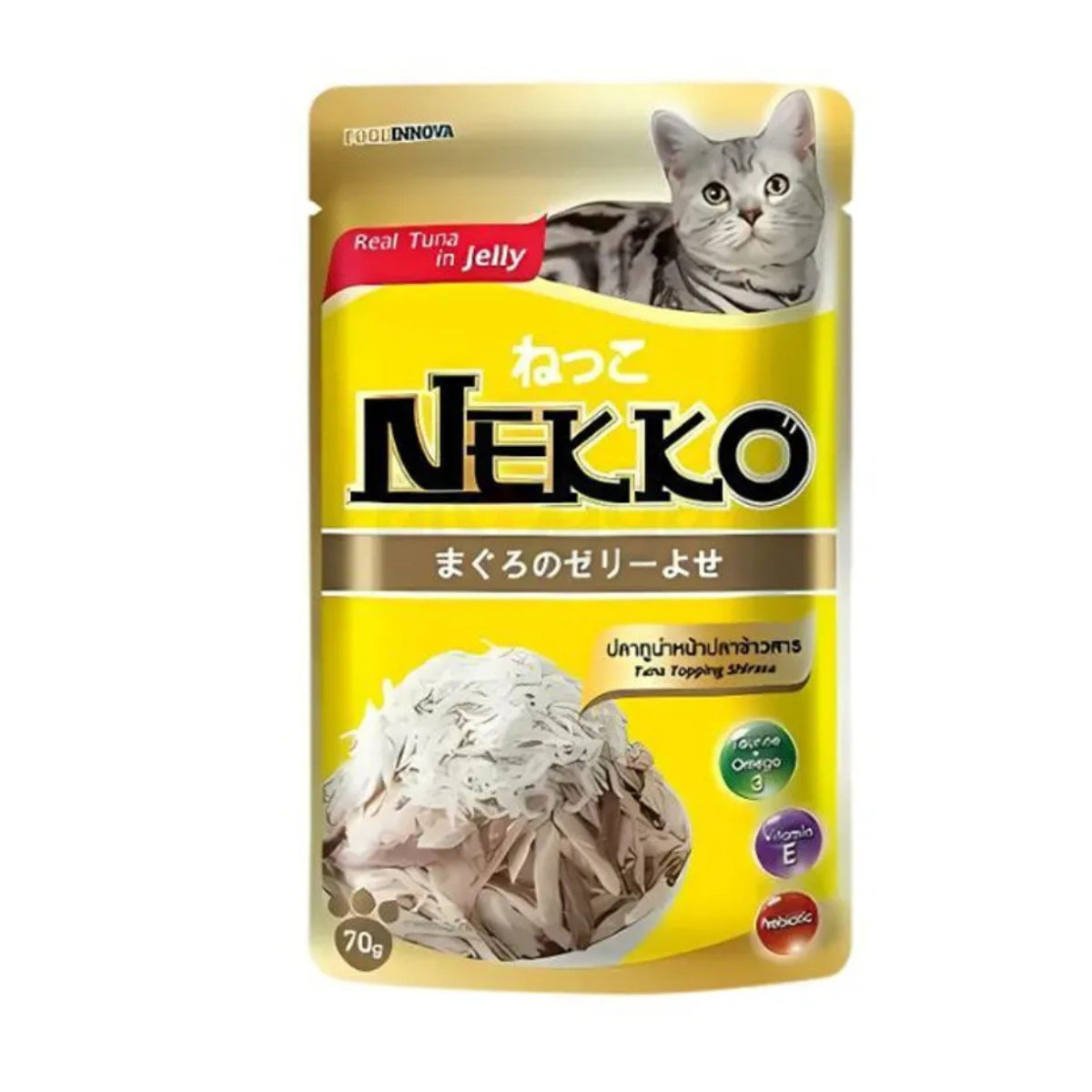 Nekko Pouch Real Tuna Topping Shirasu in Jelly 70g