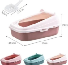 Cat Ear Semi-Enclosed Premium Litter Box with Scoop