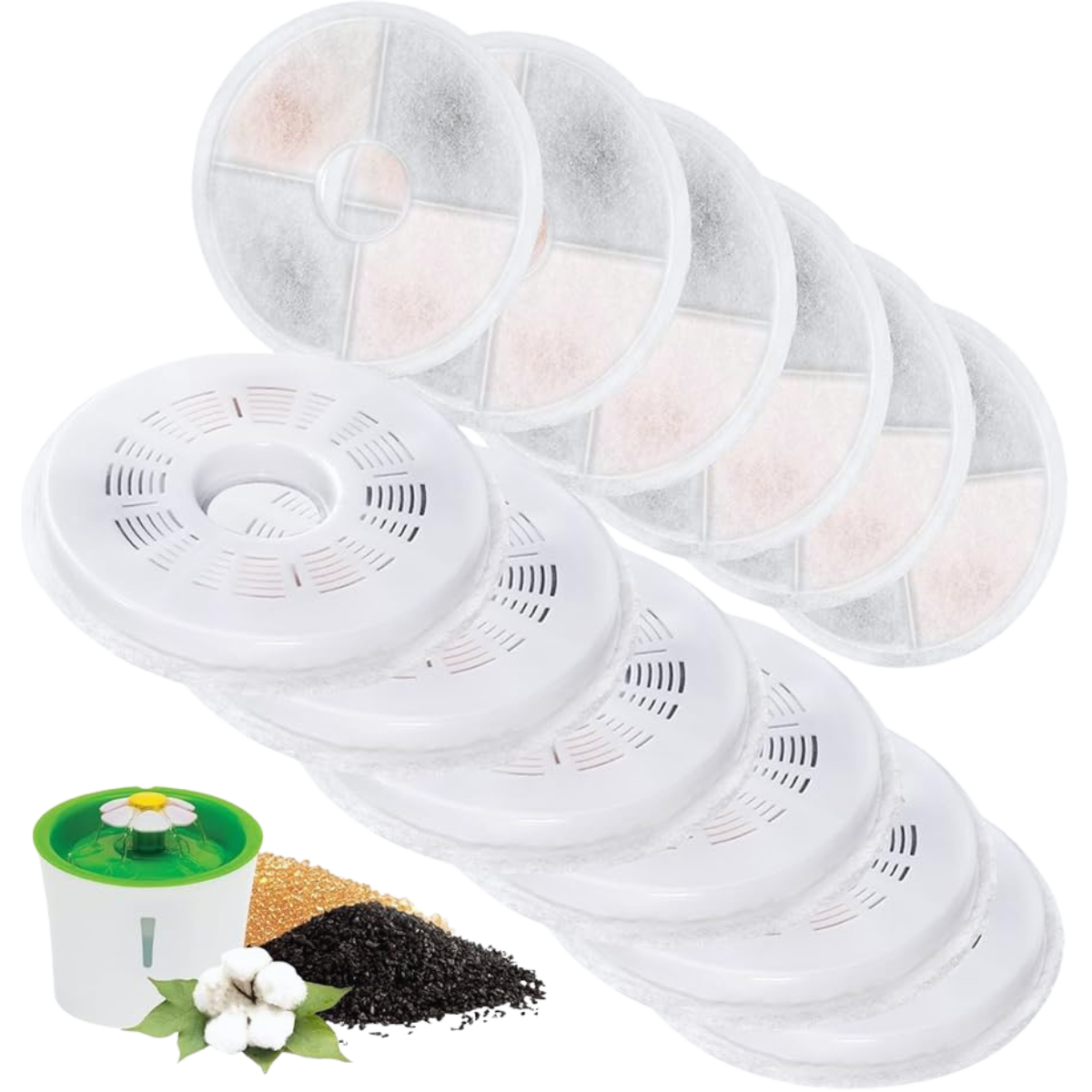 Flower Round Replacement Fountain Filters (12 Pcs)