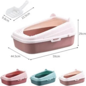 Cat Ear Semi-Enclosed Premium Litter Box with Scoop